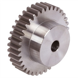 Spur gear made of POM with hub module 1.5 80 teeth tooth width 15mm outside diameter 123mm 